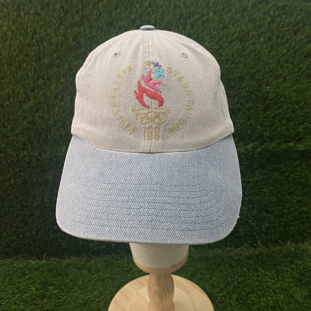 Vintage Olympic Games Starter Baseball Hat Atlanta 1996 USA Blue Denim Strapback